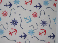 Cotton Blends Polycotton Prints Novelty And Misc. Prints Anchors, Ropes and Helms White AR1589