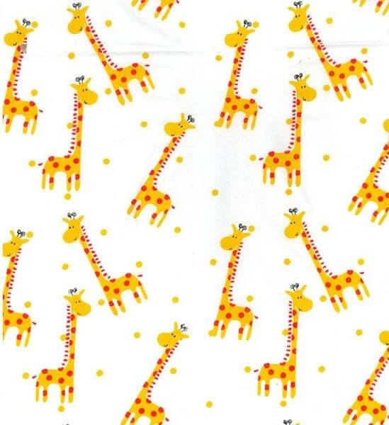 Cotton Blends Polycotton Prints Childrens And Animal Prints Cute Giraffes and Dots on White TC0059