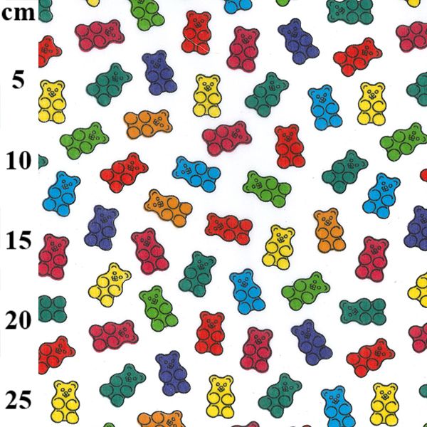 Cotton Blends Polycotton Prints Childrens And Animal Prints Gummy Bear Sweets Multi on White TC0020