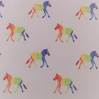 Cotton Blends Polycotton Prints Childrens And Animal Prints Rainbow Zebra White