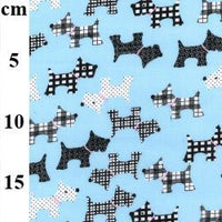Cotton Blends Polycotton Prints Childrens And Animal Prints Scottie Dogs Blue TC6587