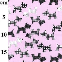 Cotton Blends Polycotton Prints Childrens And Animal Prints Scottie Dogs Pink TC6587