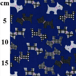 Cotton Blends Polycotton Prints Childrens And Animal Prints Scottie Dogs Royal TC6587