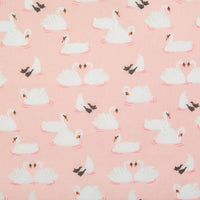 Cotton Blends Polycotton Prints Childrens And Animal Prints Swan Pale Pink