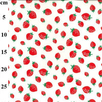 Cotton Blends Polycotton Prints Childrens And Animal Prints Tumbling Strawberries on Cream TC0038