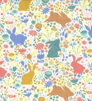Cotton Blends Polycotton Prints Childrens And Animal Prints Warm Tone Rabbits and Fauna on Cream TC0034