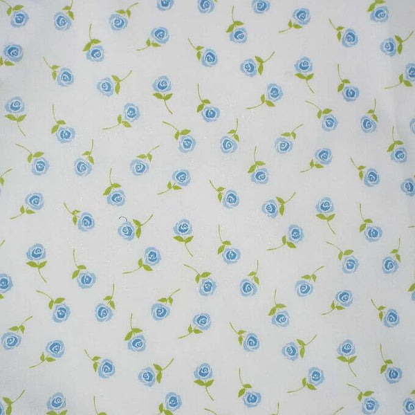 Cotton Blends Polycotton Prints Floral Prints Baby Rose Blue PPC9\1
