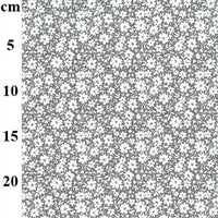 Cotton Blends Polycotton Prints Floral Prints Ditsy White Daisy on Grey TC0049