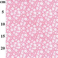 Cotton Blends Polycotton Prints Floral Prints Ditsy White Daisy on Pink TC0049
