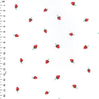 Cotton Blends Polycotton Prints Floral Prints Mini Falling Strawberry White TC0036