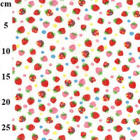 Cotton Blends Polycotton Prints Floral Prints Red/Pink Strawberry on White Floral TC0030