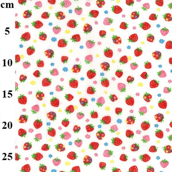 Cotton Blends Polycotton Prints Floral Prints Red/Pink Strawberry on White Floral TC0030