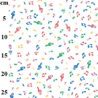 Cotton Blends Polycotton Prints Novelty And Misc. Prints Musical Notes Multi on White TC0024