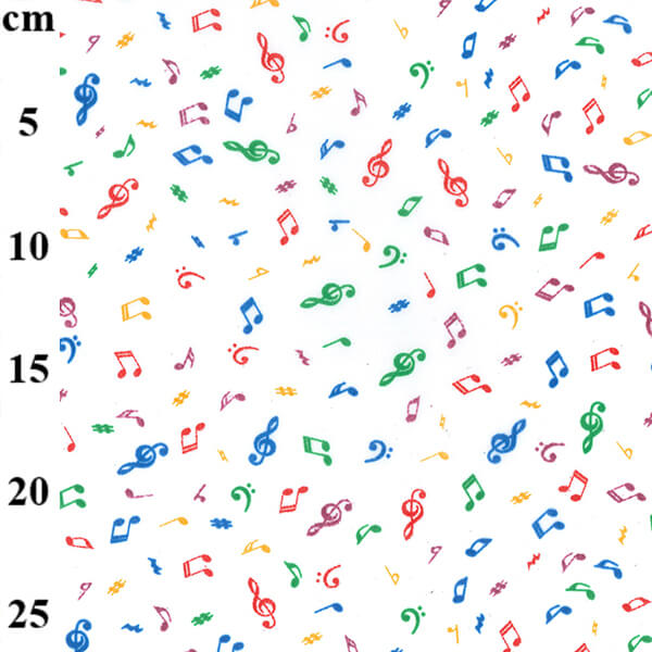 Cotton Blends Polycotton Prints Novelty And Misc. Prints Musical Notes Multi on White TC0024