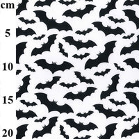 Cotton Blends Polycotton Prints Novelty And Misc. Prints Black Bats on White C7770