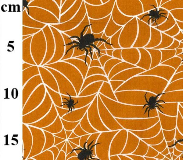 Cotton Blends Polycotton Prints Novelty And Misc. Prints Black Spider on Orange TC0069
