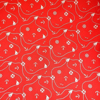 Cotton Blends Polycotton Prints Novelty And Misc. Prints Boats Sailing Lifebuoys Ropes Helms Anchors Red