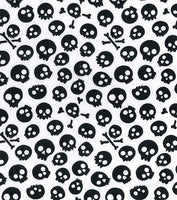 Cotton Blends Polycotton Prints Novelty And Misc. Prints Skulls Black on White TC7769