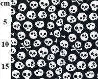 Cotton Blends Polycotton Prints Novelty And Misc. Prints Skulls White on Black TC7769