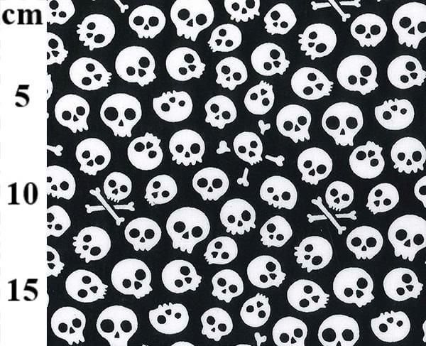 Cotton Blends Polycotton Prints Novelty And Misc. Prints Skulls White on Black TC7769