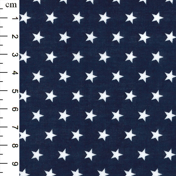Cotton Blends Polycotton Prints Spots And Stars Stars Navy TC0008