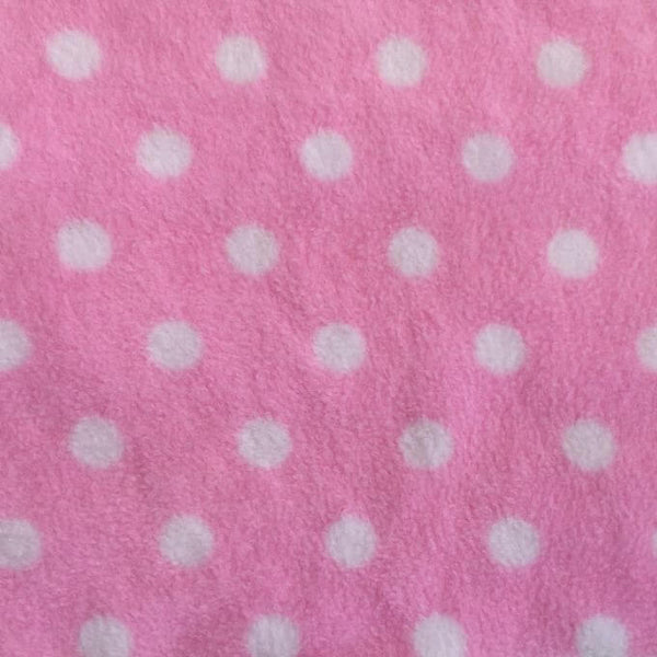 Fleece And Fur Patterned Fleece Pink & White Spot