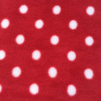 Fleece And Fur Patterned Fleece Red & White Spot