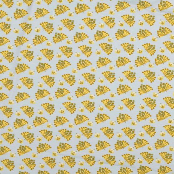 Jersey And Stretch Cotton Jersey Floral Fan Mustard