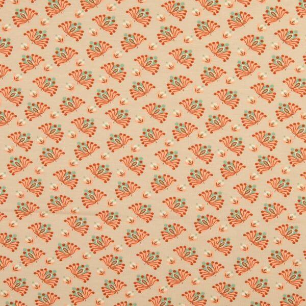 Jersey And Stretch Cotton Jersey Floral Fan Orange