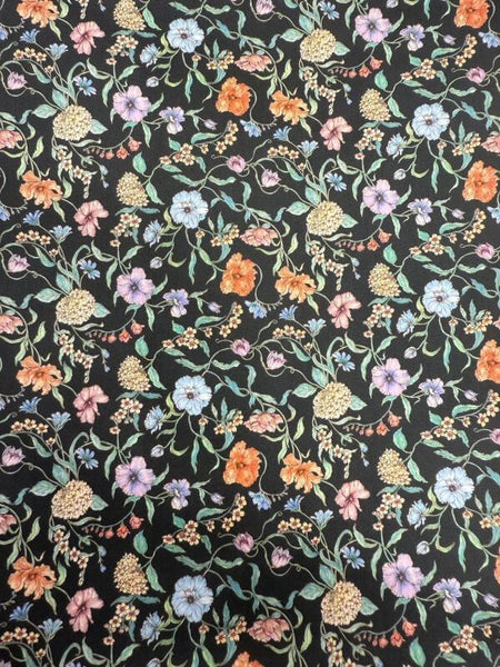 Liberty Fabrics Tana Lawn Battersea on Black