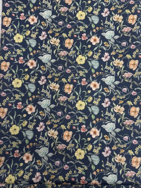 Liberty Fabrics Tana Lawn Battersea on Navy