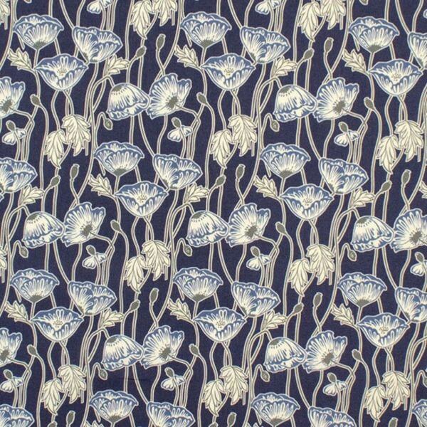 Liberty Fabrics Tana Lawn Erito Poppy Blue on Blue