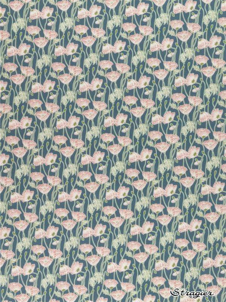 Liberty Fabrics Tana Lawn Erito Poppy Pink on Sage Green