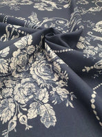 Linens And Hessian Linen Mix Linen/Cotton Laura Ashley Josette Midnight