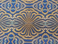Pure Cotton African Wax Geometric Shapes on Blue