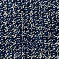 Pure Cotton Batiks Leaves of Blue and Cream on Dark Blue JLB0276