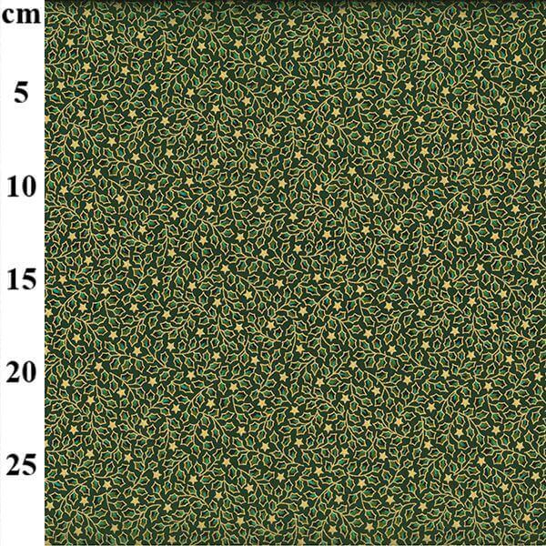 Pure Cotton Christmas Cotton Prints Ditsy Leaves on Green P387