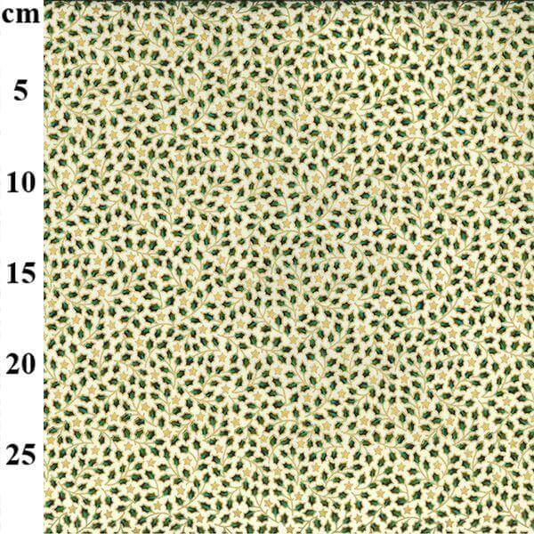 Pure Cotton Christmas Cotton Prints Ditsy Leaves on Ivory P387