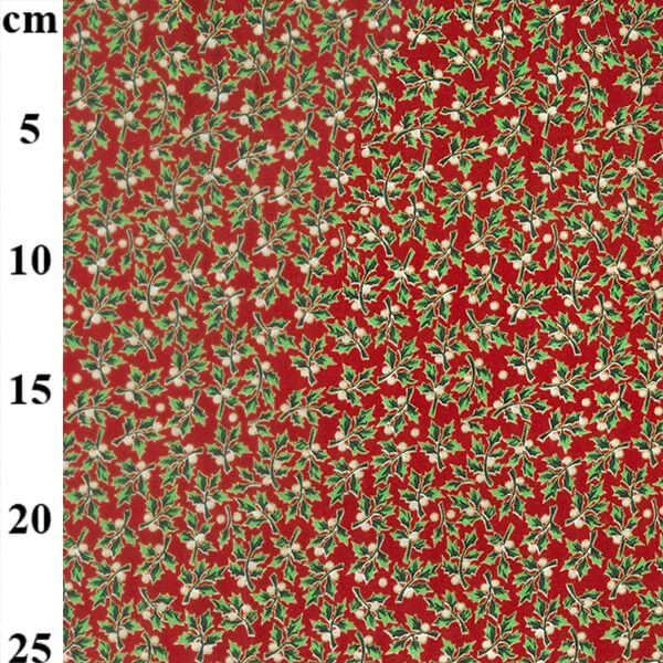 Pure Cotton Christmas Cotton Prints Mini Holly Berries on Red JLX0237