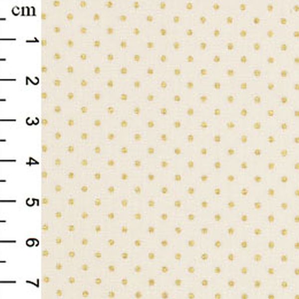 Pure Cotton Christmas Metallic Cotton Prints Pin Dot Gold on Ivory P360