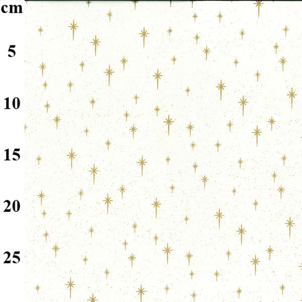 Pure Cotton Christmas Metallic Cotton Prints Sparkling Star Gold on Cream JLX0252