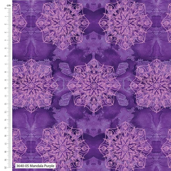 Pure Cotton Craft Elephant Festival Elephant Mandala Purple 3640-05