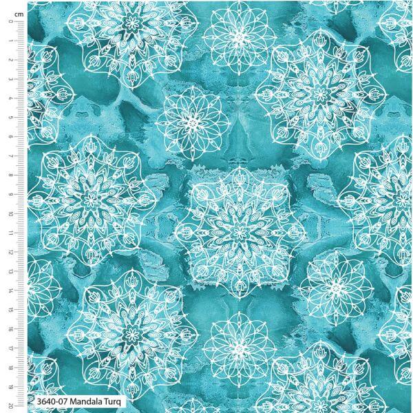 Pure Cotton Craft Elephant Festival Elephant Mandela Turquoise 3640-07