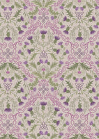 Pure Cotton Flannel Prints Purple Thistle on Natural F541A