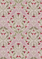 Pure Cotton Flannel Prints Red Thistle on Natural F541B