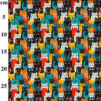 Pure Cotton Prints Childrens And Animal Prints Colourful Cats CP1016