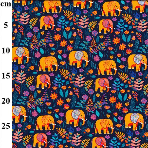 Pure Cotton Prints Childrens And Animal Prints Elephant Floral CP1018