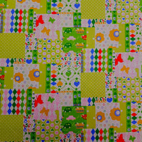 Pure Cotton Prints Childrens And Animal Prints Flower, Butterflies, Vehicles, Number, Spots and Diamonds Green