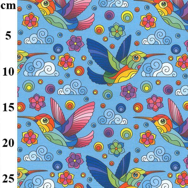 Pure Cotton Prints Digital Prints Bright Hummingbirds RHD1008