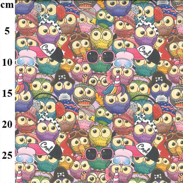 Pure Cotton Prints Digital Prints Cool Owls RHD1118